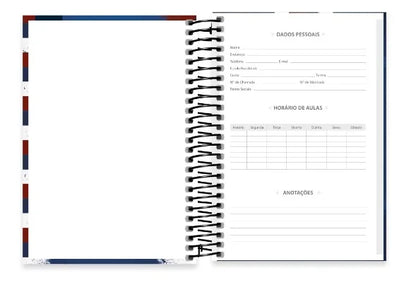 Caderno 1/4 (pequeno) capa dura espiral 80 folhas, PSG