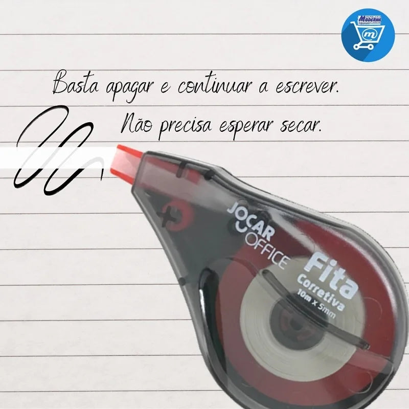 Fita Corretiva Equipamento Escolar Fácil Aplicação Papelaria Artigo Escolar Branco Recurso Corr