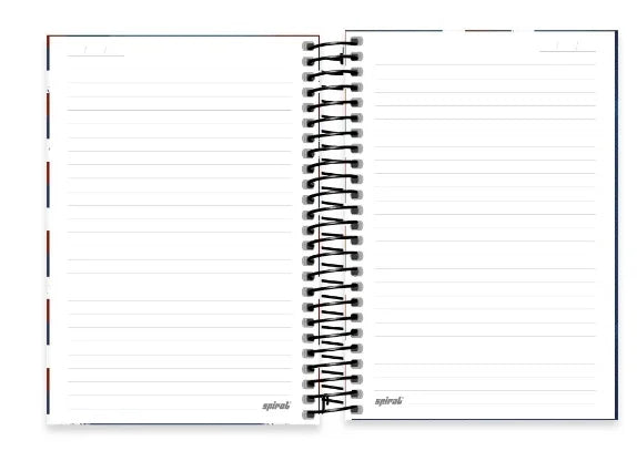 Caderno 1/4 (pequeno) capa dura espiral 80 folhas, PSG