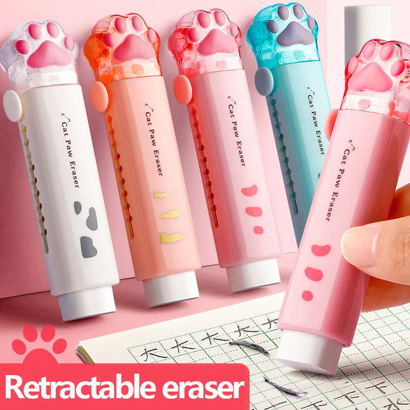 Borracha retrátil kawaii, gato fofo, coreano, papelaria, desenho, borrachas, material escolar infantil, escritório