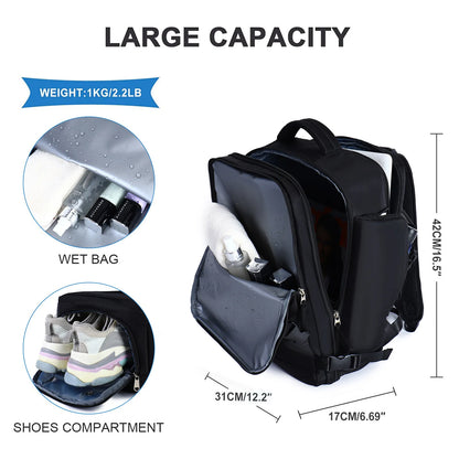 Mochila de viagem cabine avião grande capacidade impermeável molhado e seco partição mala portátil mochila para mulher com usb