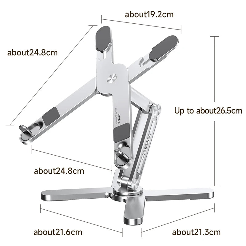 Suporte para laptop giratório 360 ° Suporte portátil para notebook Dissipação de calor Suporte de alumínio dobrável adequado para Macbook Air Pro