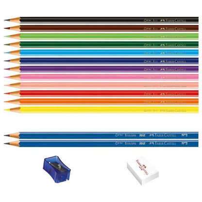 Faber Color Pencil Apontador de borracha de 12 cores